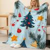 Christmas-Themed Ultra-Soft High-Density Plush Flannel Fleece Throw, Warm Cozy Blanket for Home, Car & Holiday Leisure