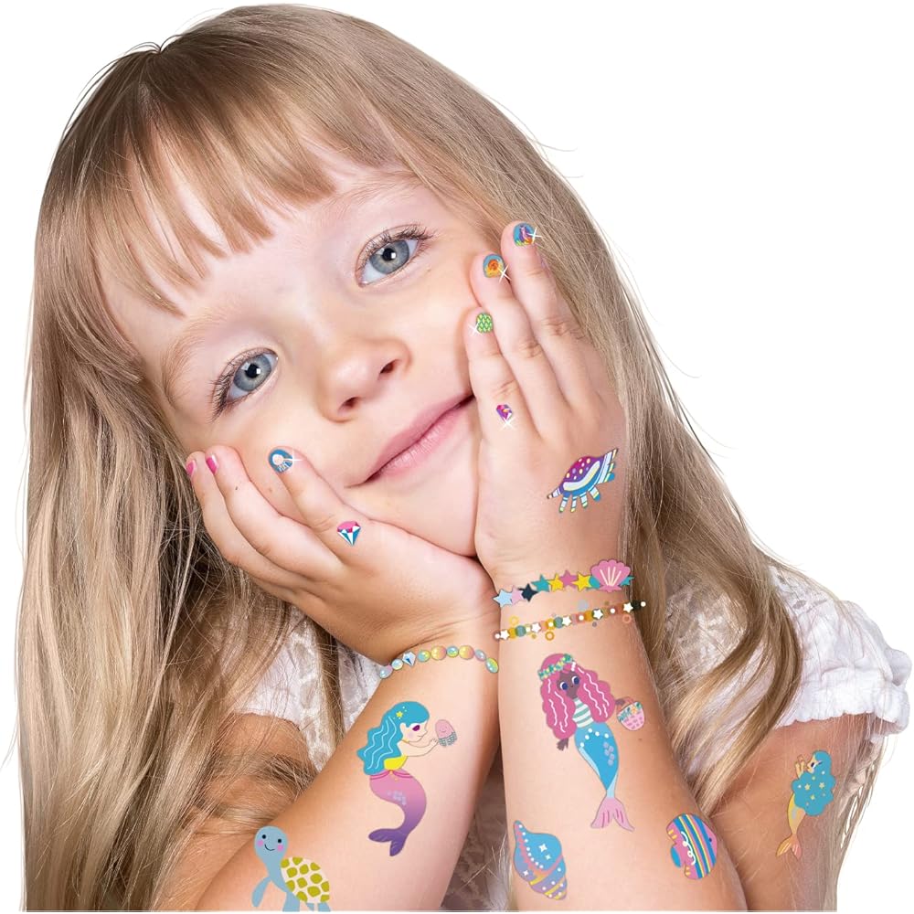 BorneLund Avenir Unicorn Tattoo and Nail Stickers for Kids Ages 3 and Up AN218205