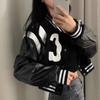 Autumn Cropped Bomber Jacket Women Vintage Korean Fashion Oversize Gothic Style Baseball Short Jackets Kpop Chic Streetwear