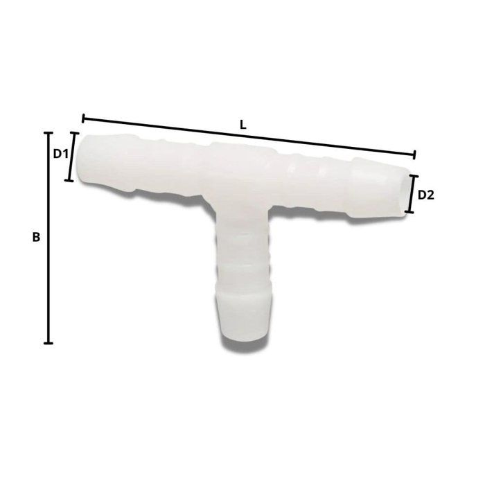 Raccord de tuyau en plastique T 6 mm