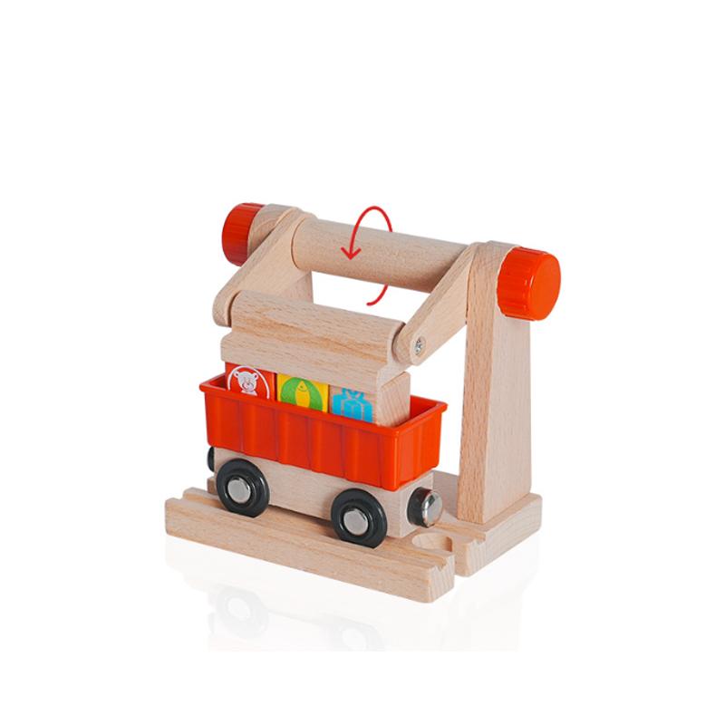 Wooden Train Track Accessories Tower Crane Compatible with Thomas Brio Track All Major Brand Railway Track