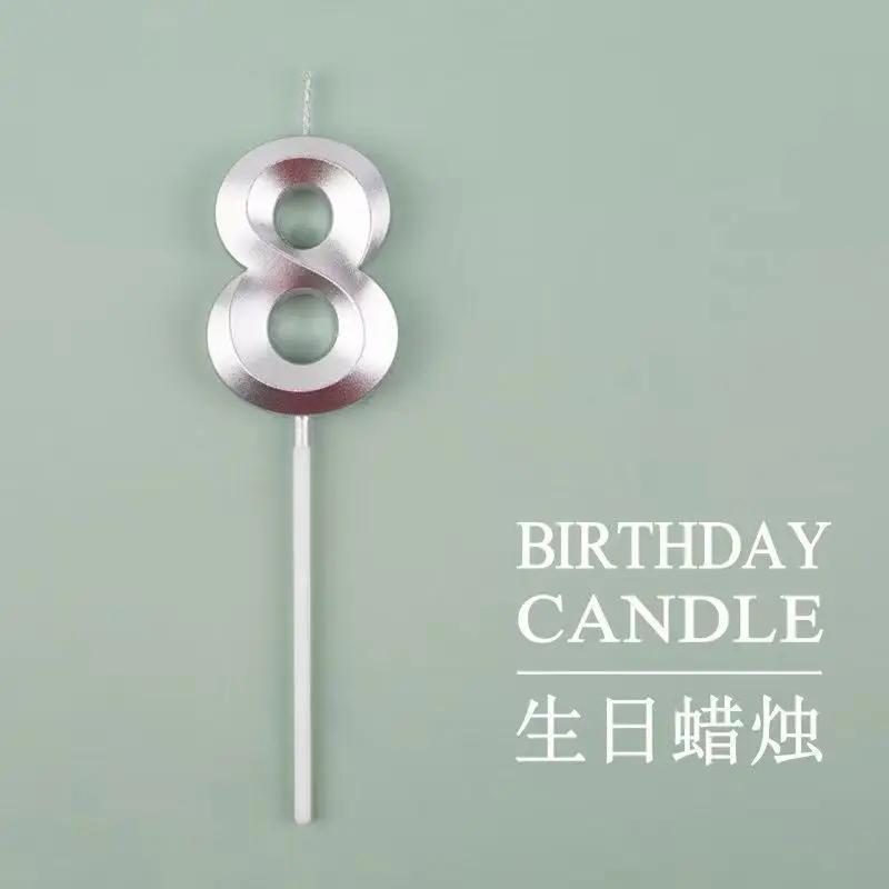 New 0 1 2 3 4 5 6 7 8 9 Cake Topper Kids Girls Boys Baby Party Supplies Colorful Decoration Wedding Birthday Number Cake Candles