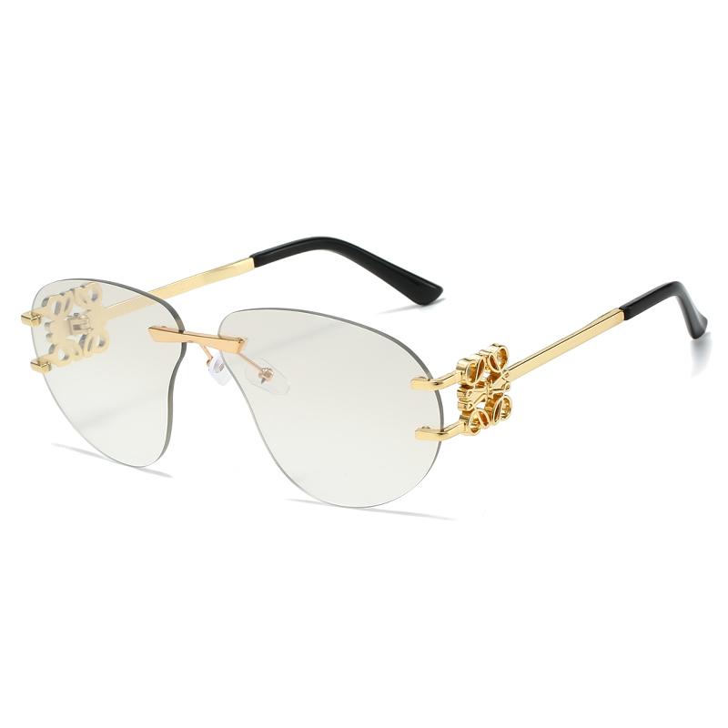 

Солнцезащитные очки-авиаторы большого размера Мужские Модные Винтажные Безободковые Брендовые Солнцезащитные очки Женские Для улицы Мужские Водительские UV400