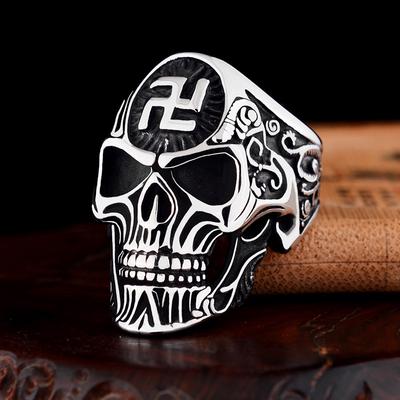 Anello Teschio da Uomo Retro Hip-hop Anello Scuro Gioiello Anello