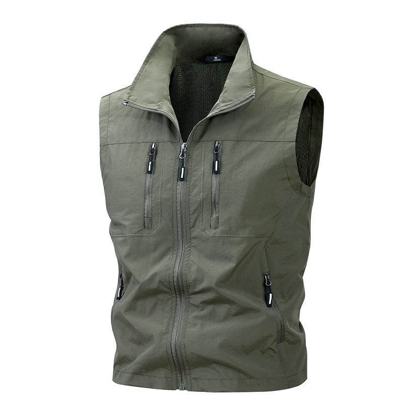 New Summer Thin Work Suit Vest for Men's Loose Fishing Photographer Horse Clip Jacket