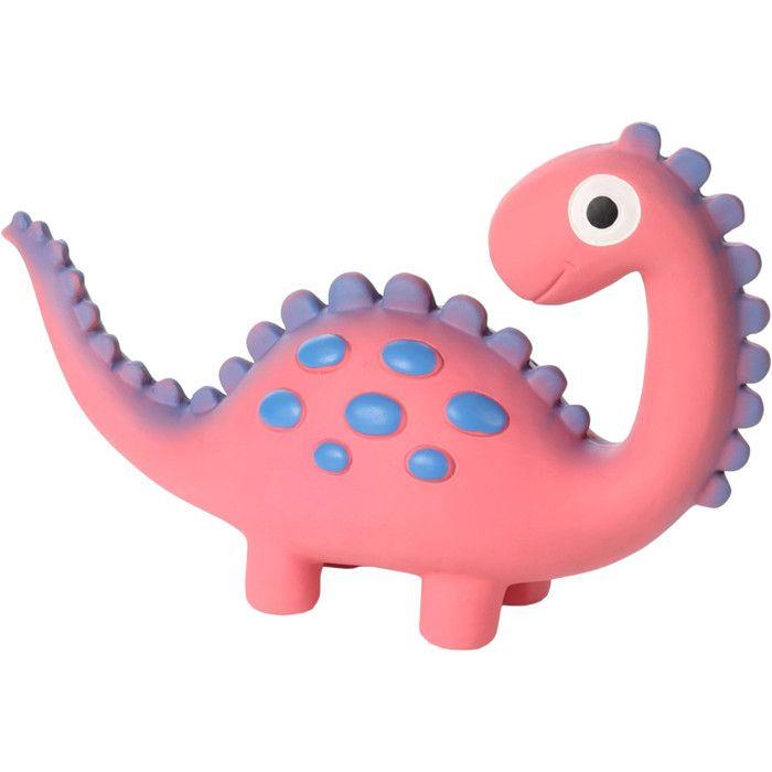 Jouet pour chien - FLAMINGO - Dinosaure rose - Latex - Hauteur 14.5 cm - Taille L