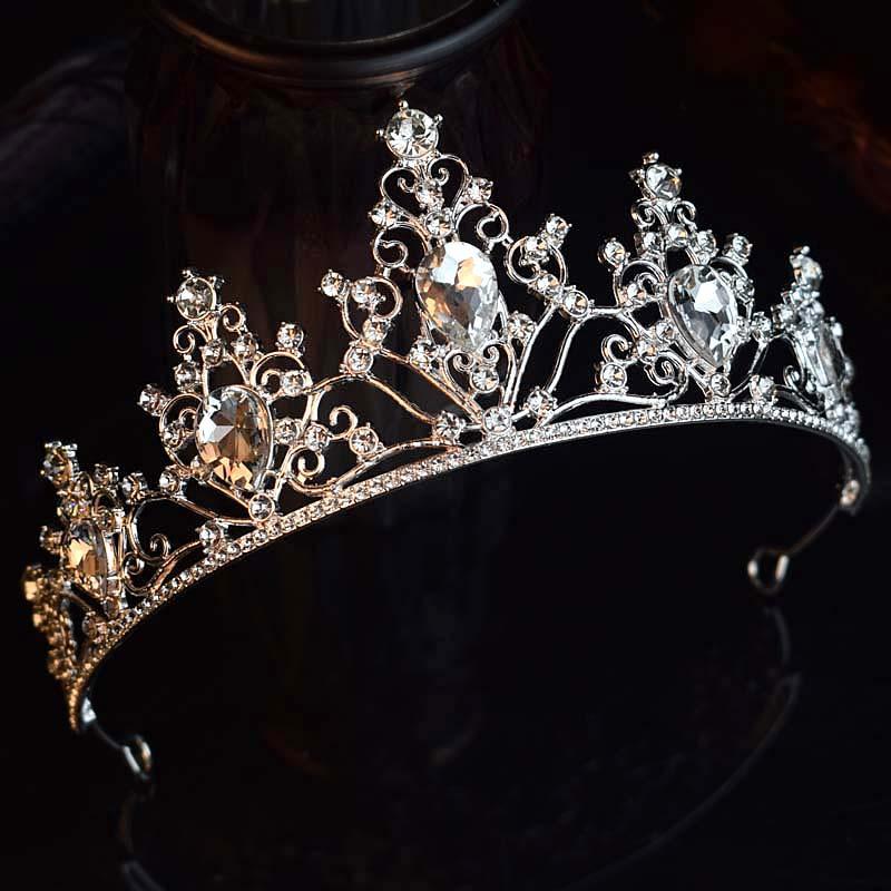 

Корона невесты высокого класса Головной убор Свадебное платье Аксессуар для волос Корона принцессы Награда королевы из кристаллов Головной убор для конкурса красоты