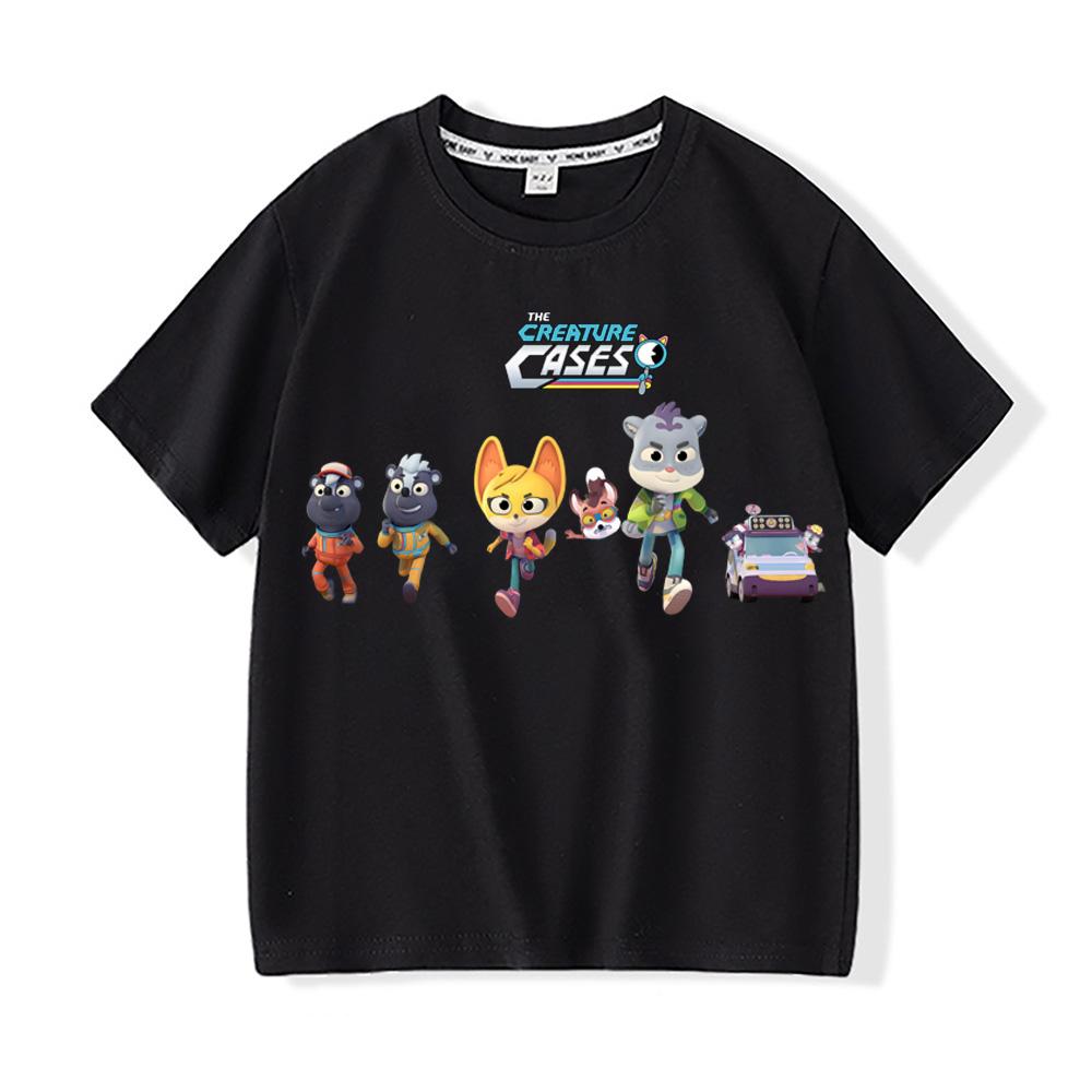 Kawaii 100%Cotton T-shirts the Creature Cases High Quality Short Sleeve BoysGirls Children T Shirt Graphic Printing Camisetas Anime T-shirt