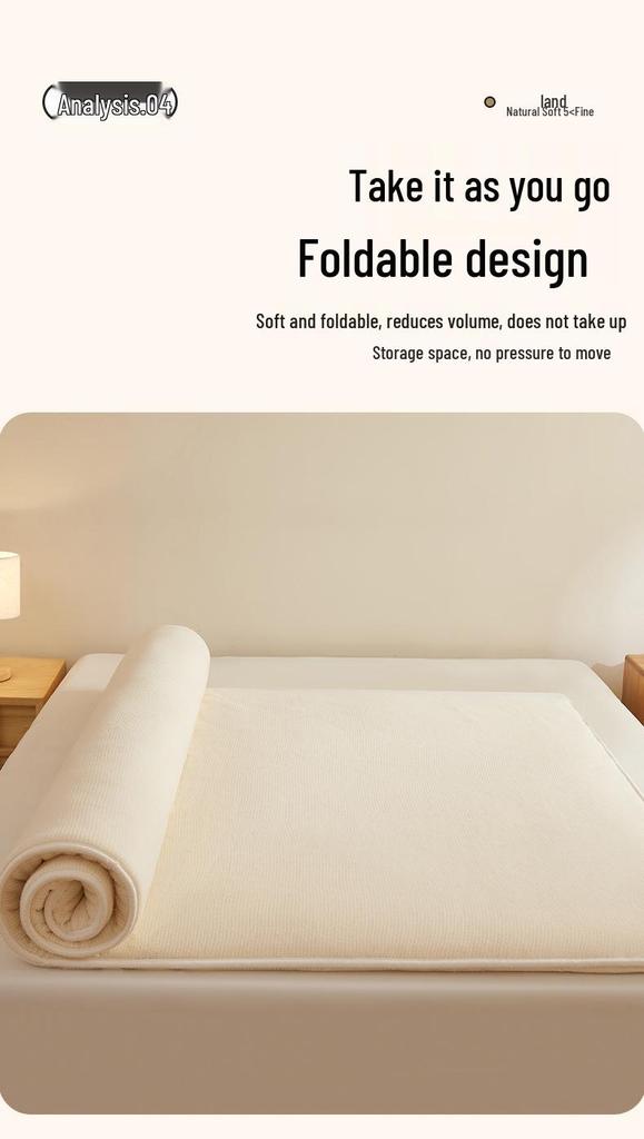 Thickened Soft Cotton Wadding Mattress Pad for Student Dorm Single Bed or Floor