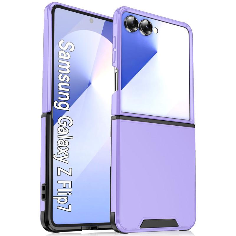 Premium Heavy Duty Rugged Armor Plain Matte Case for Samsung Galaxy Z Flip 7 FE 6 Shockproof Camera Lens Protective Cover Funda
