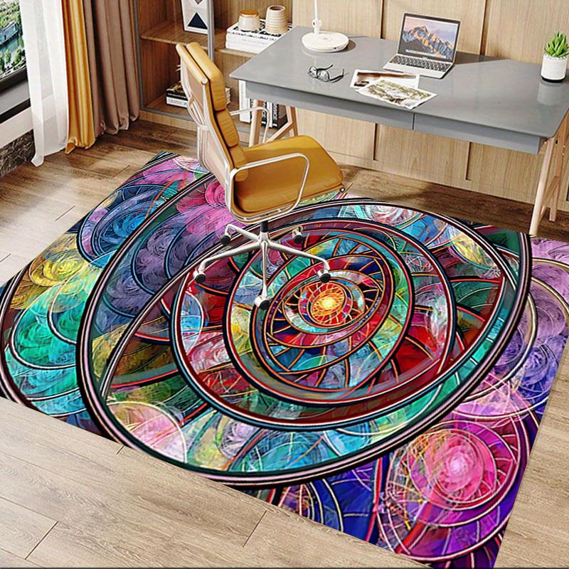 1PC Circles Patterns Extra Large Non Slip Floor carpet, Office, family, bedroom, Studio Large Area Rug Indoor Rugs, Vibrant Colors