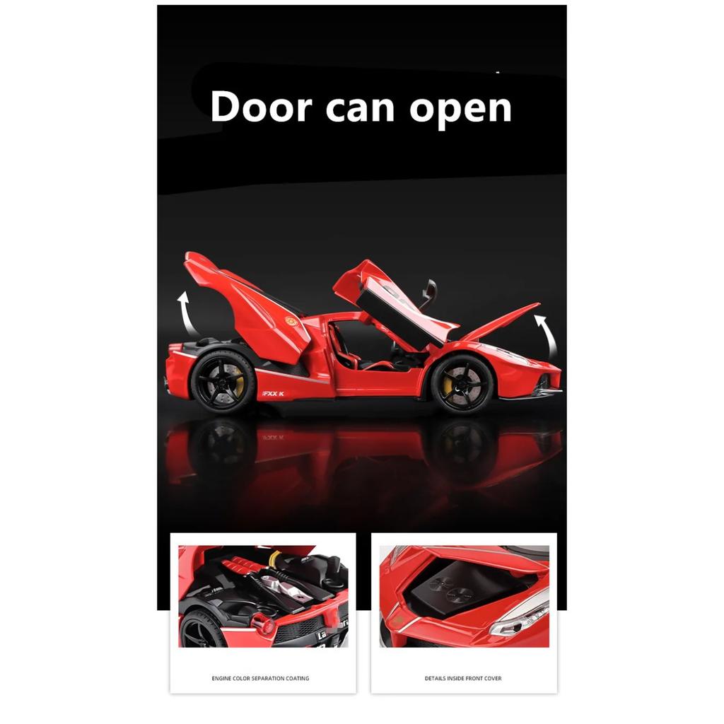 1/22 FXXK Laferrari Legierungs-Sportwagenmodell Diecasts & Spielzeug Metallfahrzeuge Automodell Simulation Sammlung Kindergeschenk
