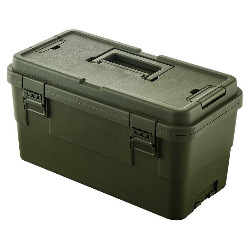 Large-Capacity Multi-Layer Tool Storage Box for Home, Car, Outdoor Use with Plastic Handle