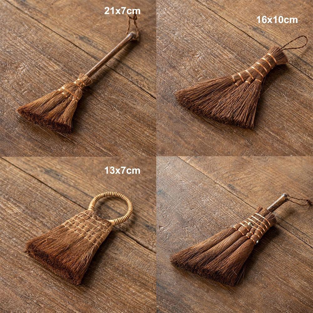 Natural Asian Whisk Broom Palm Small Tea Cleaning Brush Handheld Oil-free Scrub Brush Desktop