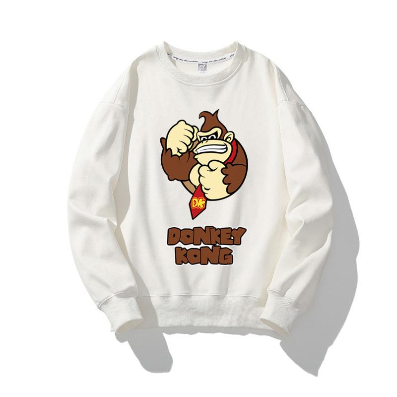 Super Marios Bros Cartoon Sweatshirt for Children Anime Figures Luigi Toad Bowser Yoshi Peach Cosplay Long Sleeved Tops