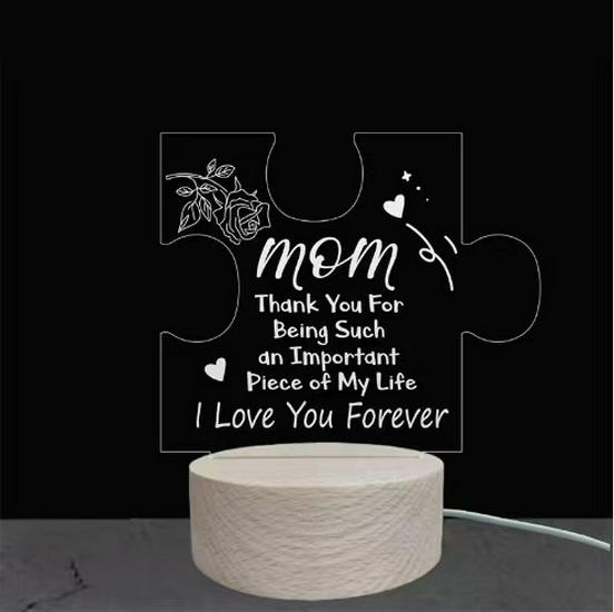 Love-Shaped 3D Acrylic Night Light Puzzle for Holiday Greetings