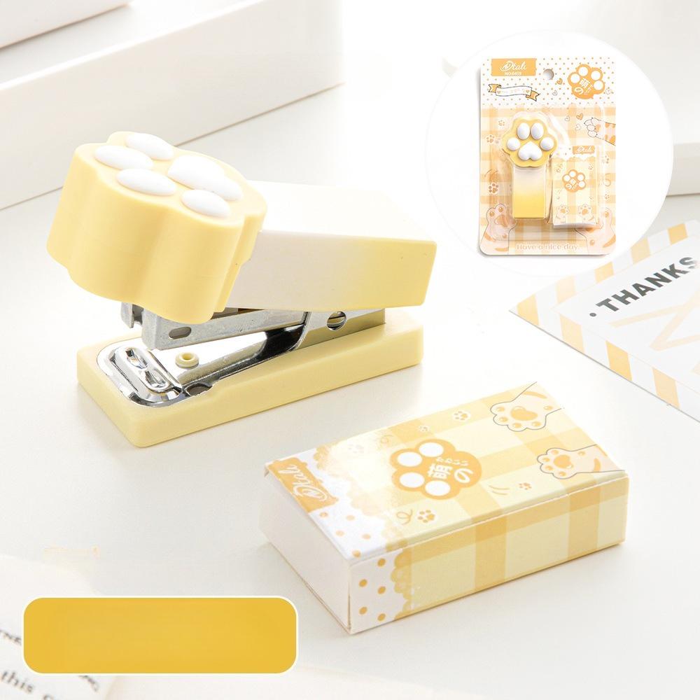Gradual Gradient Macaron Color Mini Cat Paw Easy-to-use Stapler for Student Office Portable Binding Supplies Stapler