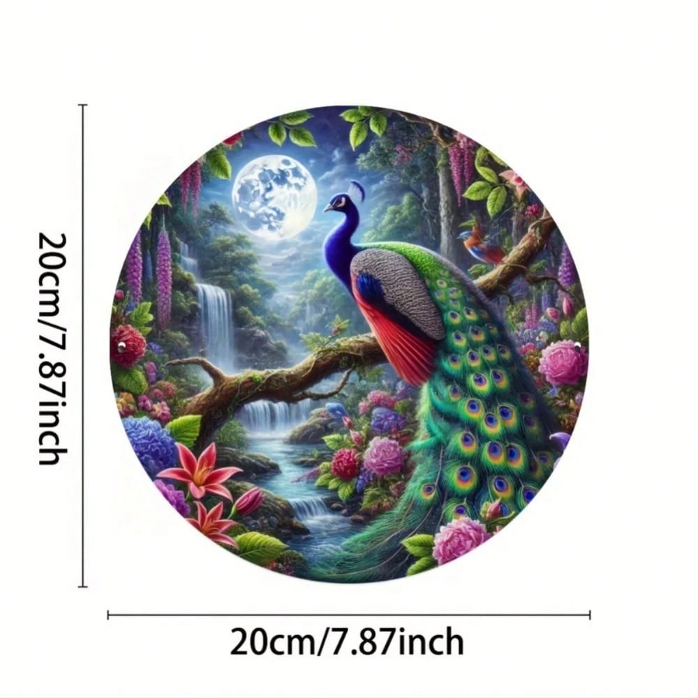 Iron Vintage Peacock Metal Wall Art for Home and Garden Decor 20x20