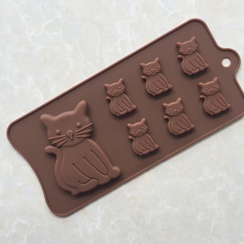 1 Pcs Cat Cake Mold Silicone 3D Kitten Biscuits Fondant Handmade Bakeware Tools Resin Clay Chocolate Candy Mould