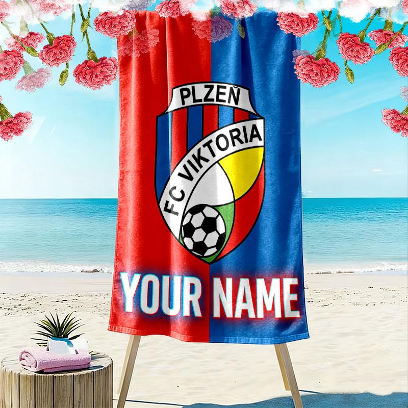 Custom Viktoria Plze Print Beach Towel, Large Soft Quick Dry Towel for Beach Camping Swimming
