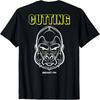 Unisex T-shirt Gorilla Head Back Motif Cutting Yellow Gym Fitness Training T-Shirt