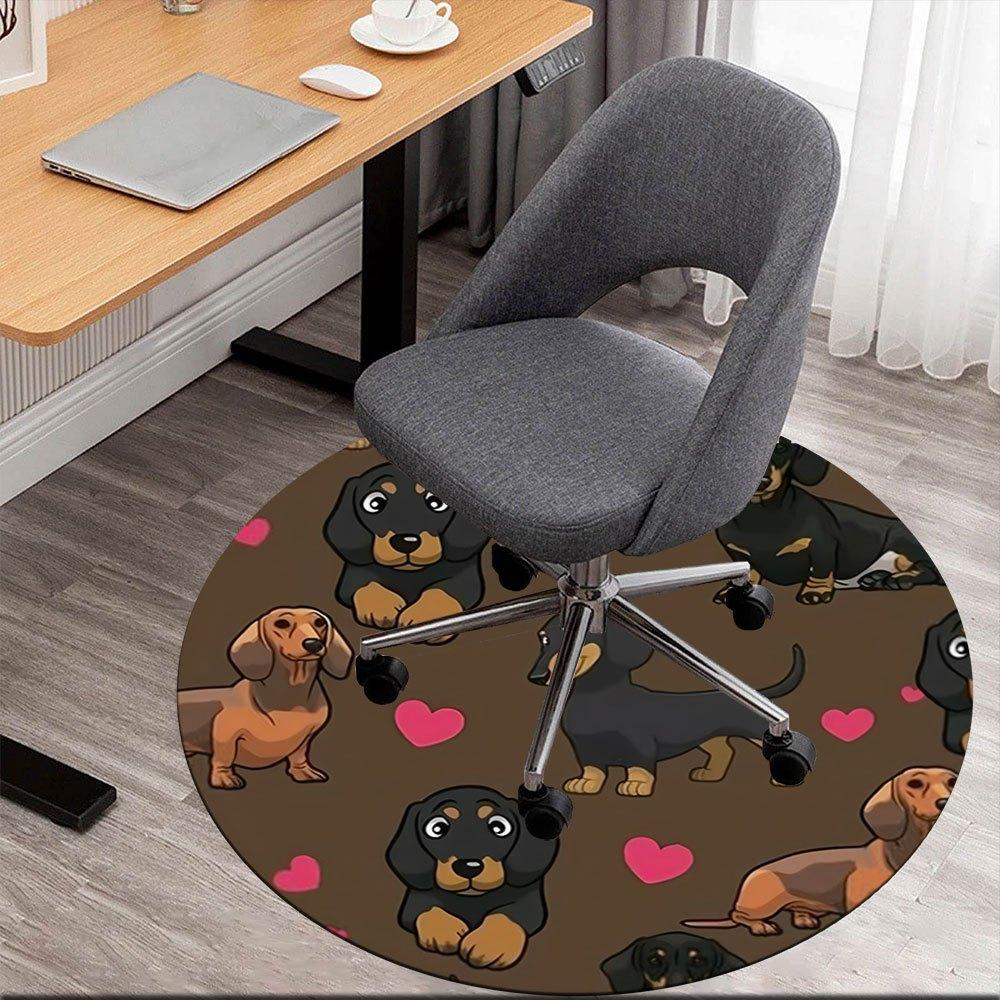 

Adorable Dachshund Patterned Fabric - Perfect for Quilting, Sewing, and Home Decor!Round Non-Slip chair mat chair carpet for office Rugs for Office De 80cm by 80cm