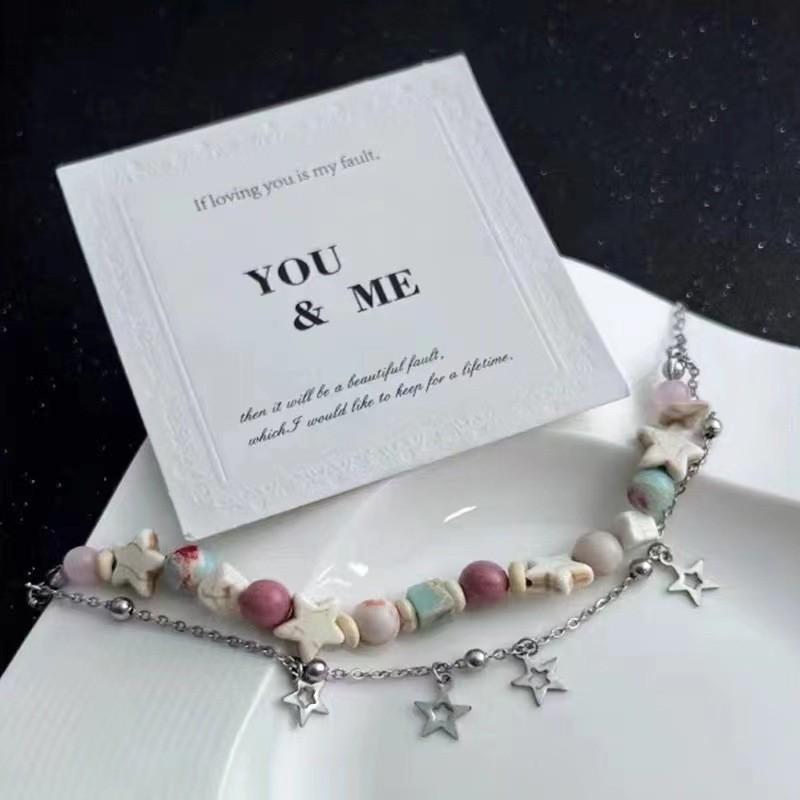 Fashionable Star Alloy Bracelet For Women Stylish Layered Design Friendship Beaded