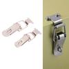 Stainless Steel Spring Loaded Draw Toggle Latch Clamp Clip Silver Hasp Latch Catch Clasp 90 Degrees Duck-Mouth Buckle Hook Lock