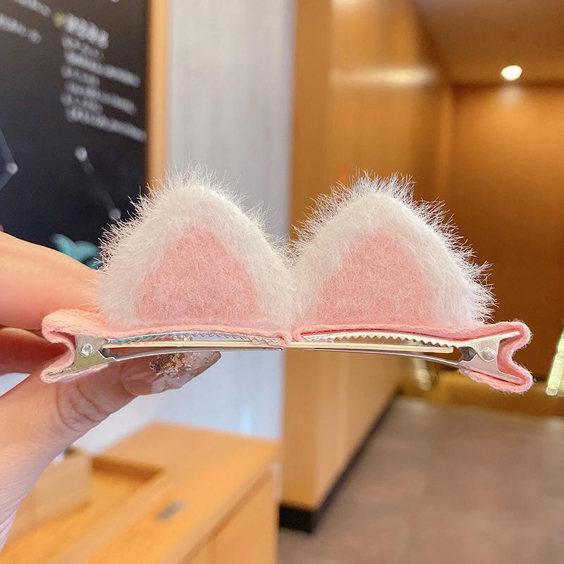 Cute Cat Ear Hairpin Girl Korean Plush Hair Clip Colorful Small Hairpin Hair Accessories For Women Headwear
