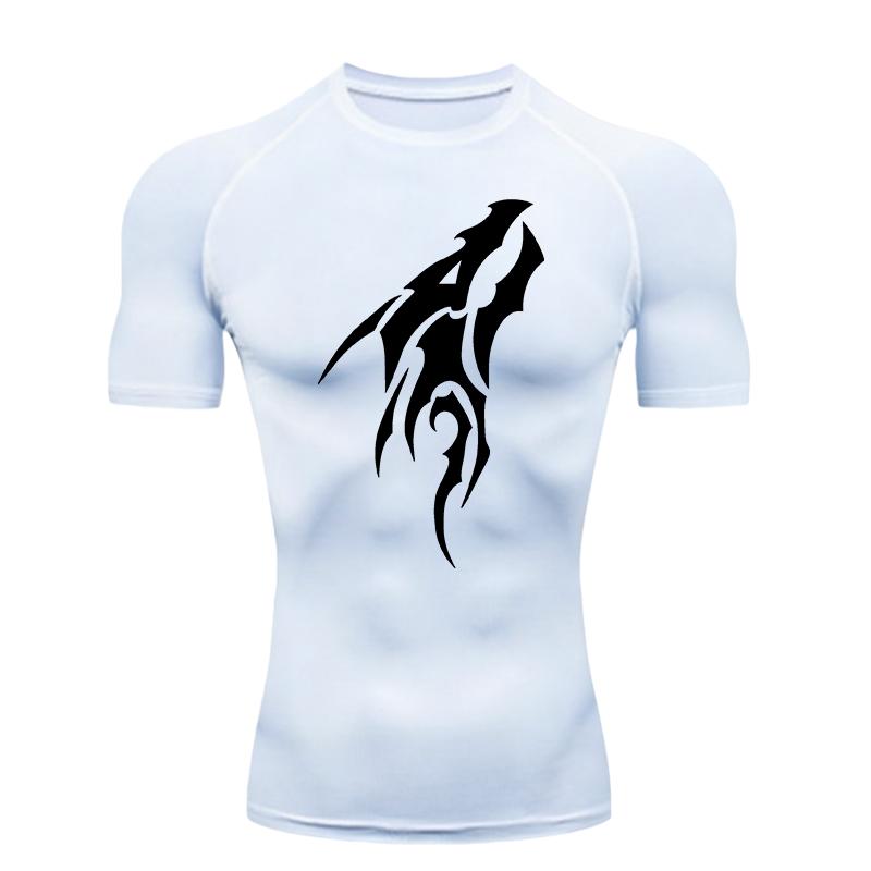 Dragon Pattern  Men's Sports T-shirt Training Fitness Compression Boxing T-shirt Men Gym Sportswear Clothing Fitness
