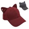 Cute Sweet 3D Cat Ears Baseball Cap Sun Protection Adjustable Peaked Cap Hard Top Visor Baseball Hats For Man Women