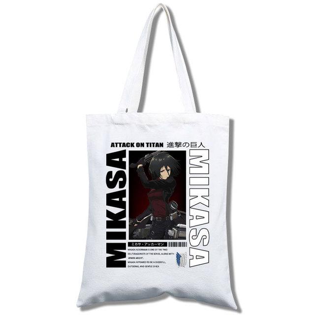 Anime Attack On Titan Canvas Bag for Women Funny Shopping Bag Ulzzang Eco-Friendly Large Capacity