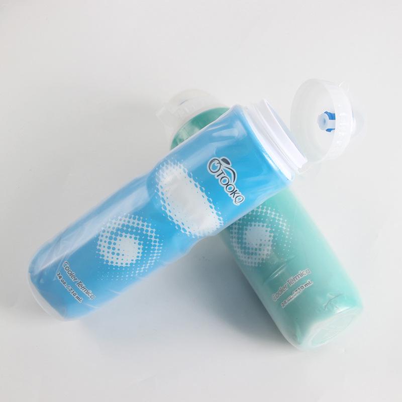 710ml Double-Layer Ice Retention Cycling Water Bottle - Outdoor Sports Plastic Flask
