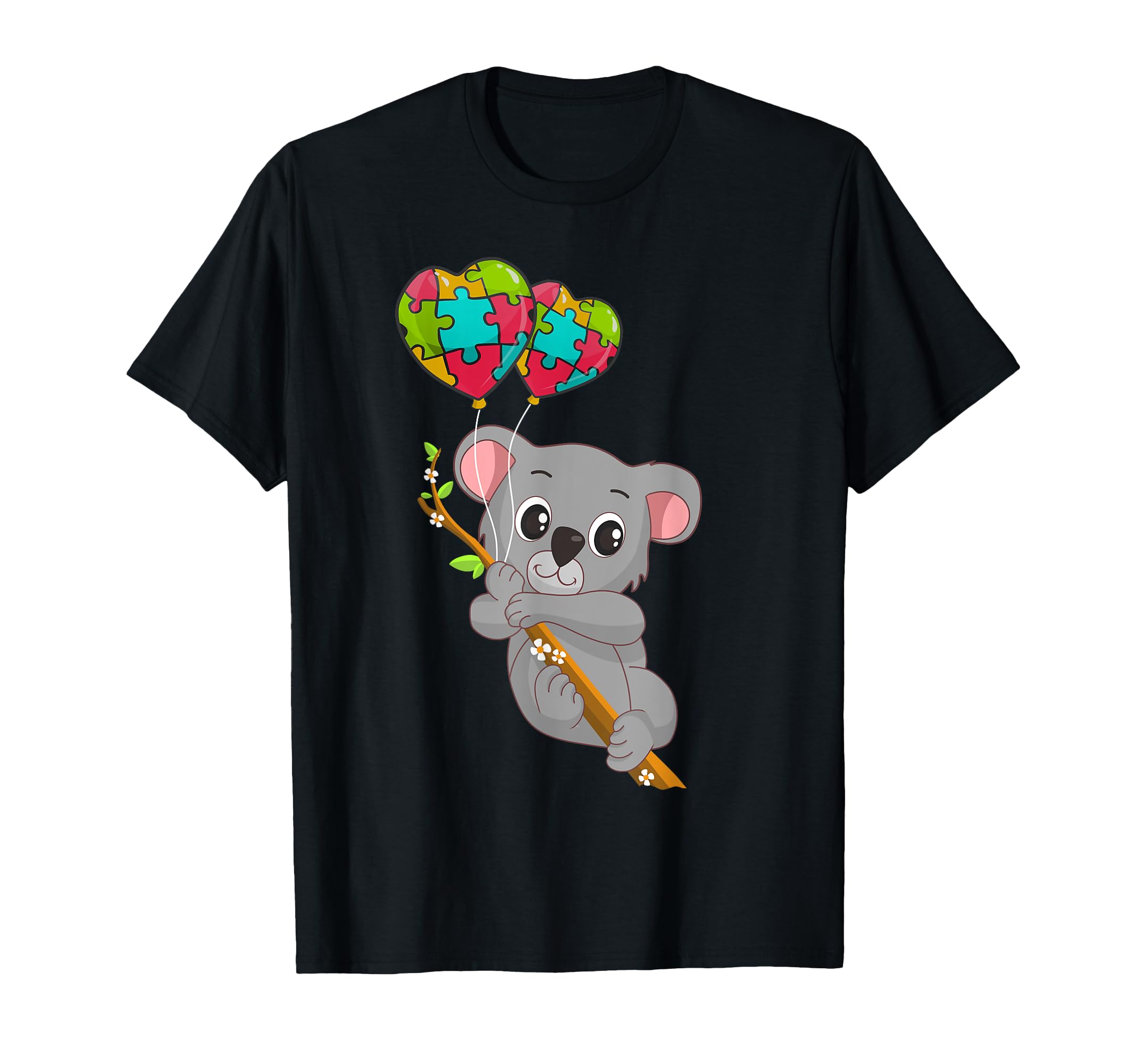 

Autism Awareness Koala Puzzle Heart Balloon Autism T-Shirt