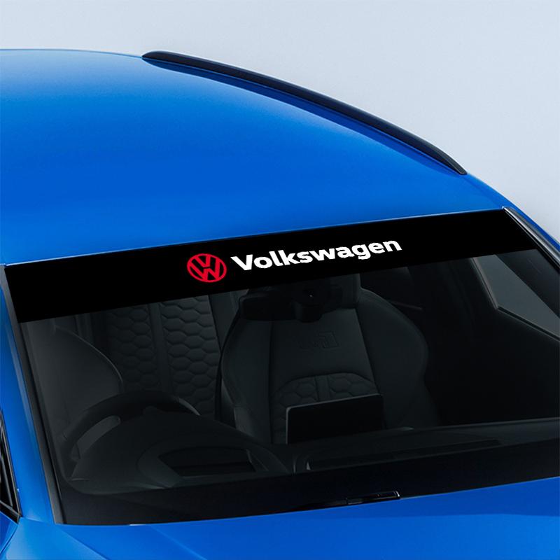 1Pcs Car Front Windshield Stickers Front and Rear Decorative Emblem For Volkswagen Passat Polo Golf Beetle Caddy T5 Up Eos Tiguan