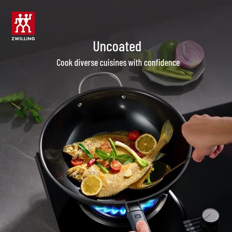 ZWILLING Silver Iron Uncoated Wok