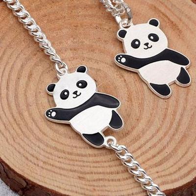 [ASLIT] 925 Silver Hello Panda Baby Chain Silver Bracelet [34250437]
