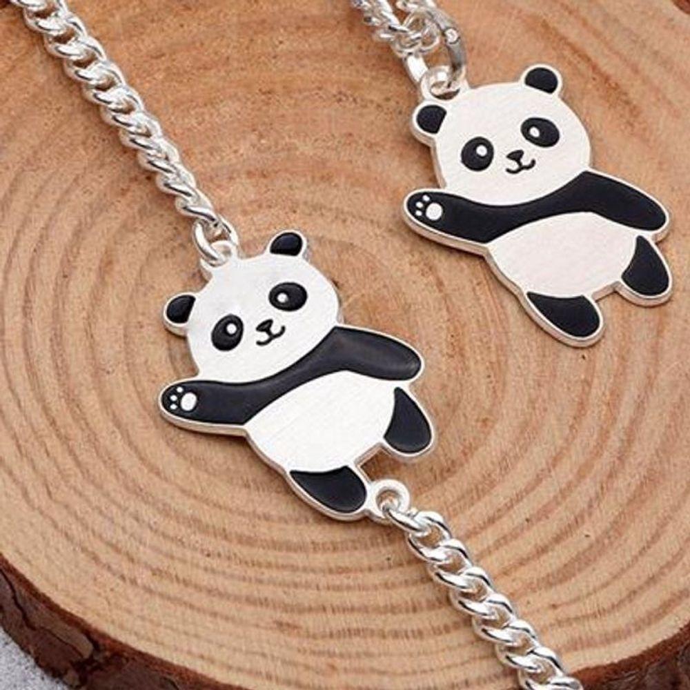 [ASLIT] 925 Silver Hello Panda Baby Chain Silver Bracelet [34250437]