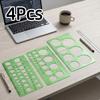 4Pcs Clear Circle Template Geometric Drawing Green Plastic Plastic Oval Stencil Multifunctional Reusable Technical Drawing Ruler