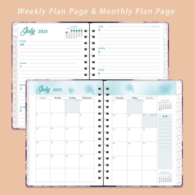 2025 A5 Daily Planner: Customizable Coil-Bound Schedule Book