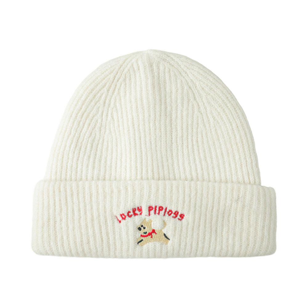 Korean Cute Puppy Embroidered Hat Autumn and Winter Warm Ear Protection Wool Hat Versatile Cold Hat New Hat