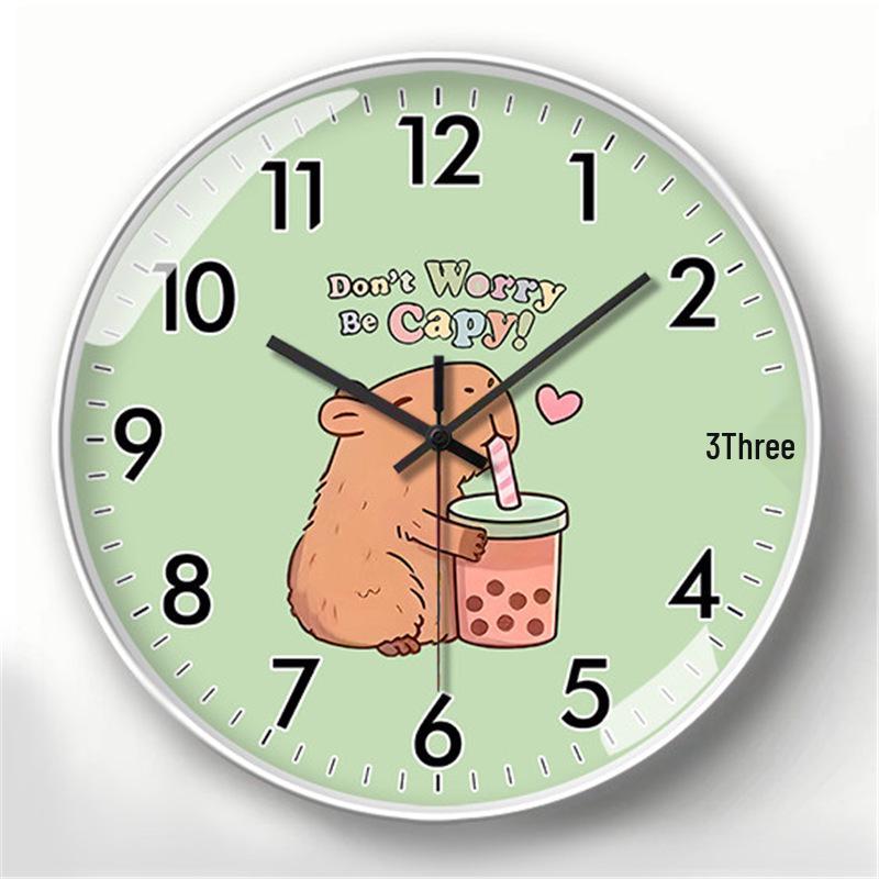 Capybara-Themed Silent Wall Clock for Home and Children's Study