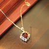 Elegant Red Gem Anniversary Pendant Necklace
