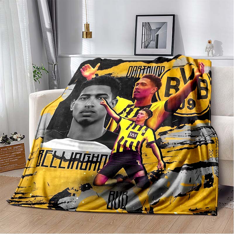Borussia Dortmund BVB Team Spieler Wurfdecke, Freunde Stil Fußball Druck Weiche Flanelldecke für Fußballfans