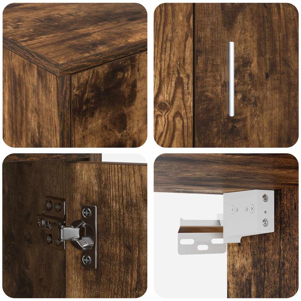 TV Cabinet Set 4 pcs Smoked Oak Engineered Wood
