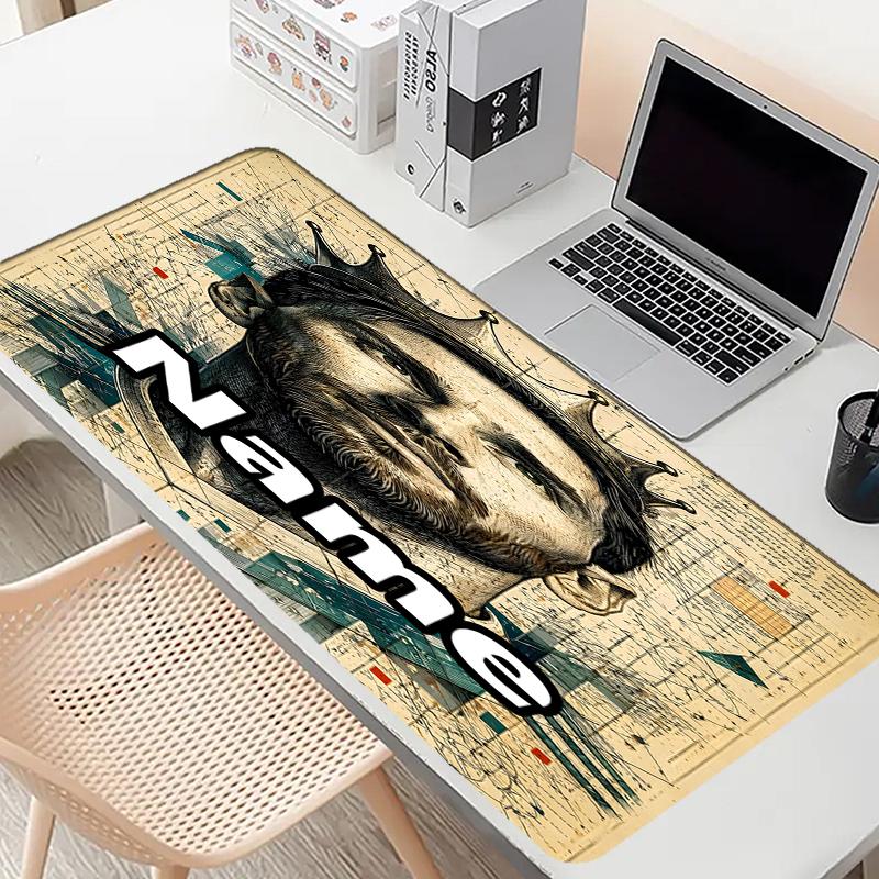 Custom Name Personalized football star Pattern Mousepad, Laptop PC Desk Mat, Decorative Desk Mat for Home Keyboard Pad Gift