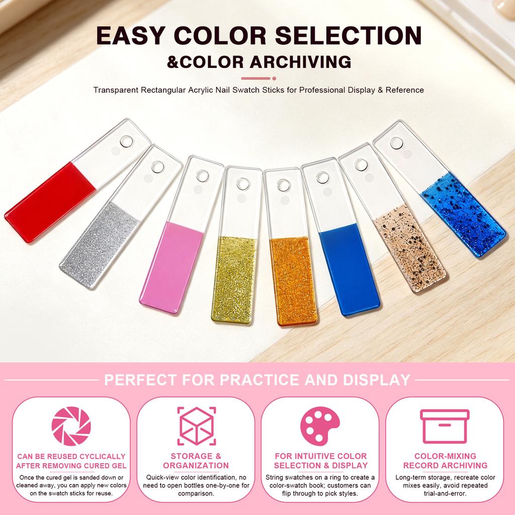 Manicure Practice Nail Polish Color Card Color Plate 50 Pieces Nail Polish Color Display Board Manicure