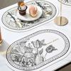 French Print Western Restaurant Heat-Insulating Mats Pu Leather Placemat Waterproof And Oil-Proof Table Mats