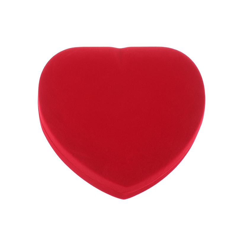 Velvet Heart-Shaped Necklace Pendant Packaging Box Valentine'S Day Engagement Proposal Wedding Ring Box Gift Box Jewelry Case