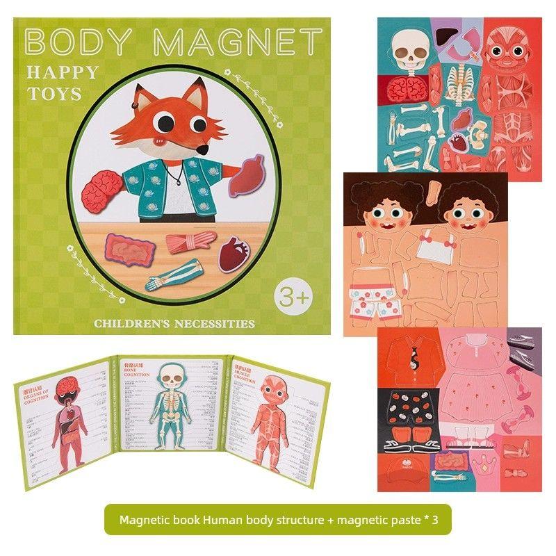 

Magnetic Body Structure Puzzle Human Cognitive Game Children s Early Education Enlightment Puzzle Parent-Child Interaction Toys 3 Years Old 6 Magnetic Book-Human Body Structure